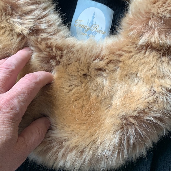 💋🔥NWT Vintage Tracy Reese New York Faux Fur Jacket Top 4 - Picture 15 of 16